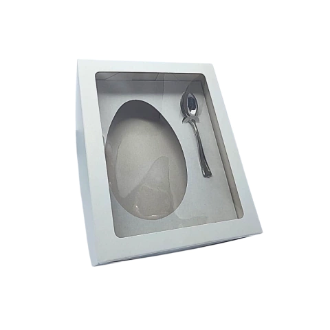 CAIXA PARA OVO DE PASCOA BRANCA 19X15X6 350 GR 20 UNI LOJA