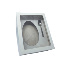 CAIXA PARA OVO DE PASCOA BRANCA 19X15X6 350 GR 10 UNI LOJA