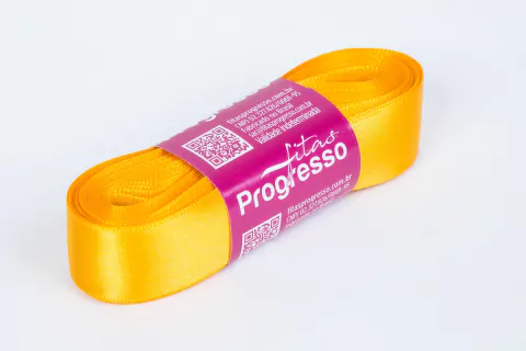 FITA CETIM SIMPLES CF005 22 mm COR 038 AMARELO OURO Peca 10 metros