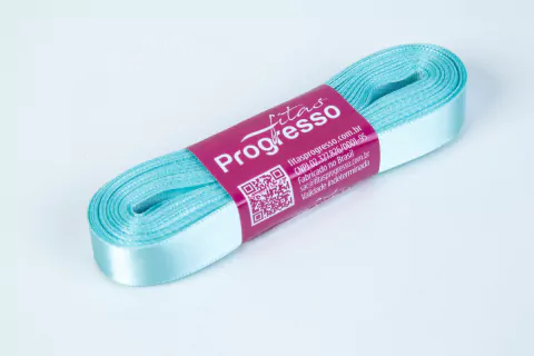 FITA CETIM SIMPLES CF003 15 mm COR 247 AZUL TIFFANY Peca 10 metros