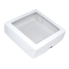 Caixa Para Presente Branca Visor 12X12X4 Tampa E Fundo 50 Un