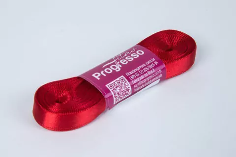 FITA CETIM SIMPLES CF002 10 mm COR 209 VERMELHO Peca 10 metros