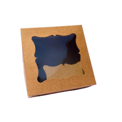 Caixa Kraft com visor em PVC 11x11x4 40 unidades