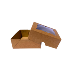 Caixa Kraft com visor em PVC 11x11x4 60 unidades na internet