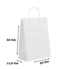 Sacola Branca Média 32x24x11,5 com alça 10 unidades - comprar online