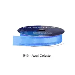 FOC-1051/16MM FITA ORGANZA MERITA 9,14M - -   - A046 - AZUL CELESTE