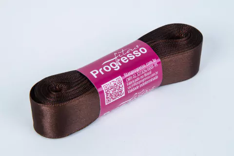 FITA CETIM SIMPLES CF005 22 mm COR 340 MARROM CAFE Peca 10 metros