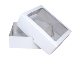 Caixa Branca 19x15x6 com visor - 40 unidades