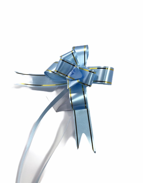 Laço Pronto Fácil Mágico Azul claro 18mm x 39cm - 10 un
