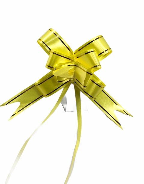Laço Pronto Fácil Mágico Amarelo 18mm x 39cm - 10 un