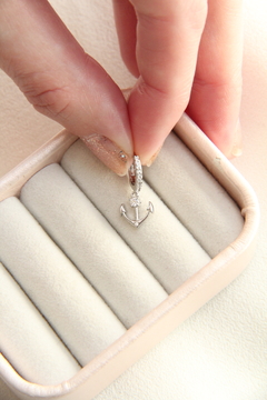 Argollita con ancla silver - 3082 - comprar online