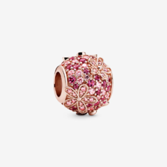 esfera rose con flores y cristales 1555
