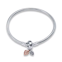 Pulsera Hojita crystal and rose - 3154