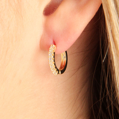 Argollitas gold and crytal medium - 356 - comprar online