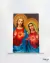 Plaquinha de mesa- Sagrado Coração de Jesus e Maria- mdf 11x15cm