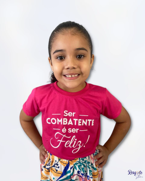 Camisa Kids- Ser Feliz Rosa