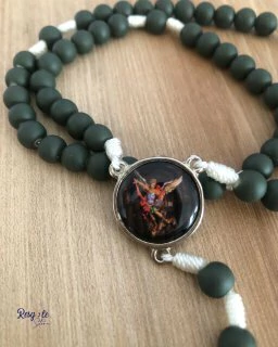 Terço Verde Emborrachado São Miguel/Combatente