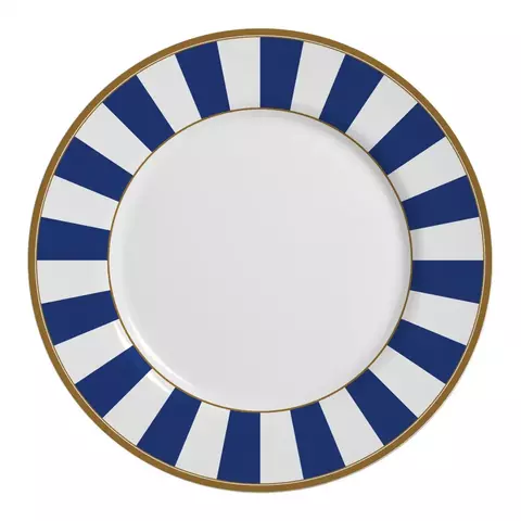 Prato Raso Listrado Azul - 6 Unidades - comprar online