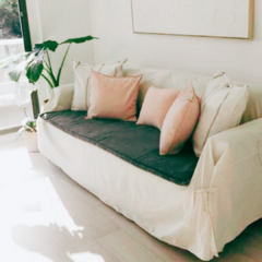 Funda Sillon con Tiras Crudo - Algodon 100% - comprar online