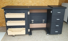 Mesa para máquina de coser con cajonera - NEGRO - comprar online