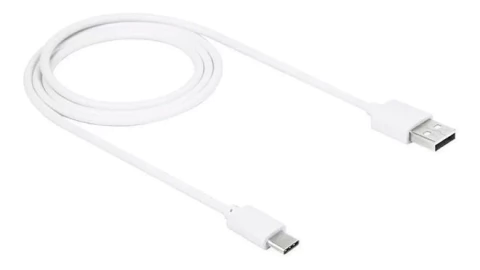 Cable Usb A Tipo C 100cm Blanco Datos + Carga 2.4a Etheos
