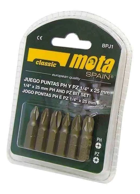 Juego De Puntas Ph Y Pz 1/4 X 25mm Mota