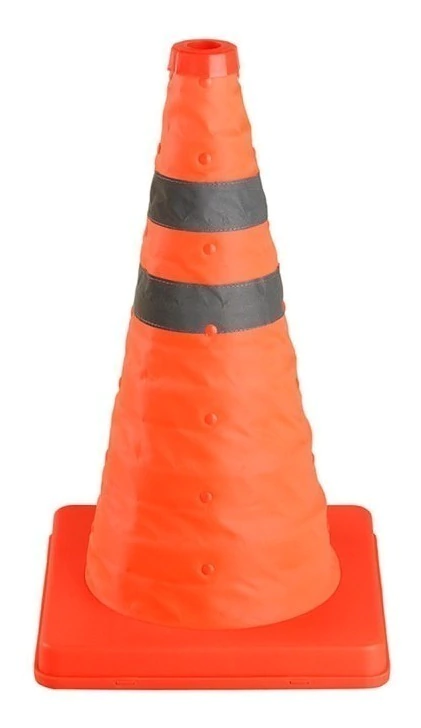 Cono Vial Plegable Naranja De 45 Cm Con Reflectivo Kushiro