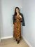 Vestido Longo Manga Morcego Animal Print - ESPAÇO MODAS
