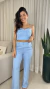 Conjunto Cropped Texturizado e Calça Pantalona - Capri - ESPAÇO MODAS
