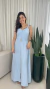 Vestido Longo Detalhe de Costura Com Cinto - Lisa
