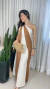 Vestido Longo Alça Única com Amarração Bicolor - Rosângela