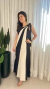 Vestido Longo Alça Única com Amarração Bicolor - Rosângela