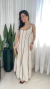 Vestido Longo Decote Quadrado Listrado - Lisboa - loja online