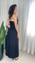 Vestido Longo Decote Quadrado Listrado - Lisboa