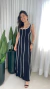 Vestido Longo Decote Quadrado Listrado - Lisboa na internet