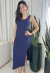 Vestido Longuete Decote Quadrado com Fenda - Rayssa - comprar online