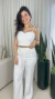 Conjunto Cropped Texturizado e Calça Pantalona - Capri na internet