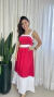 Vestido Longo Alças Grossas Bicolor