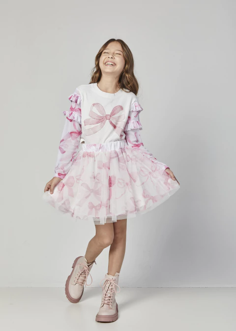 CONJUNTO BLUSA MANGA LONGA E SAIA LULUZINHA - comprar online