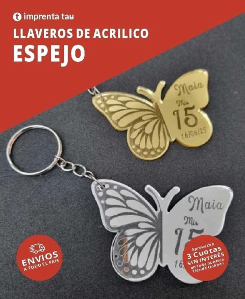 LLAVEROS DE ACRILICO ESPEJO - comprar online