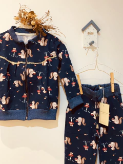 Conjunto azul frisa Ardilla - comprar online