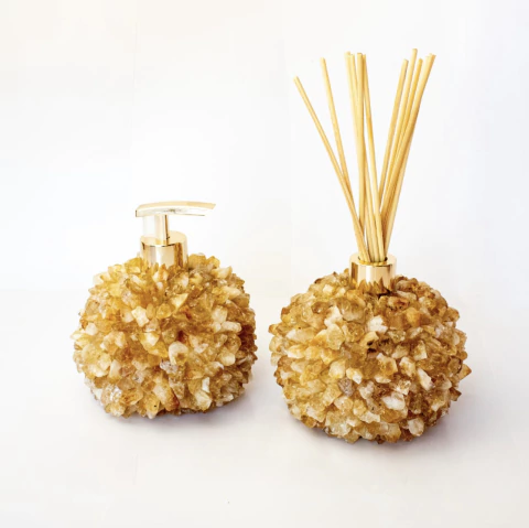 Kit lavabo cristais de pedra citrino - comprar online