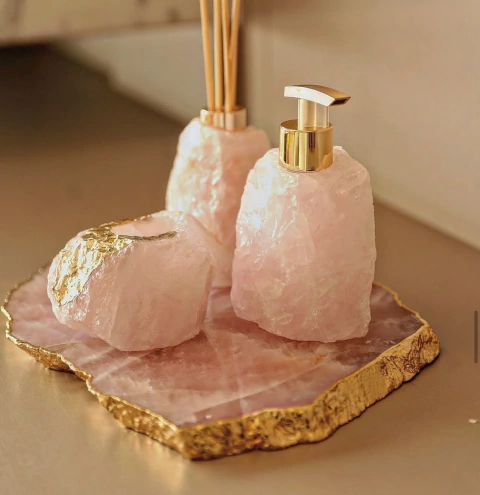 Kit quartzo rosa (4 peças)