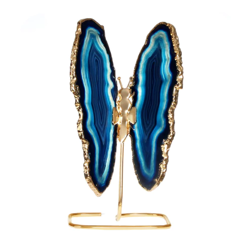 Borboleta azul com base pedestal