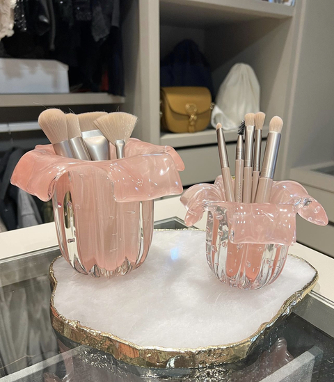 Kit penteadeira quartzo rosa (3 peças)