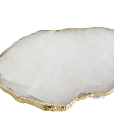 Bandeja em quartzo branco (30 cm)
