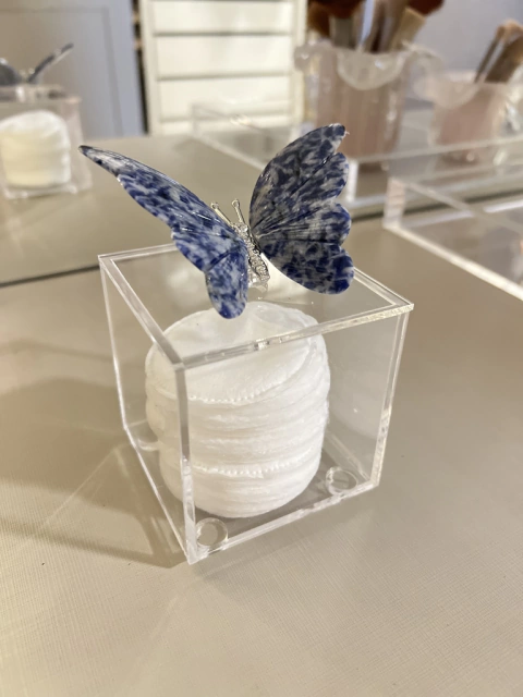 Caixa de Algodão com Borboleta azul