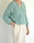 Sweater Pico verde de algodón - comprar online