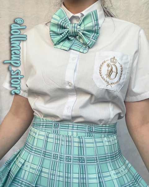 Gravata preppy xadrez verde