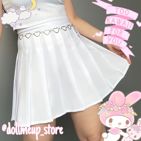 Saia colegial estilo tênis kpop branca